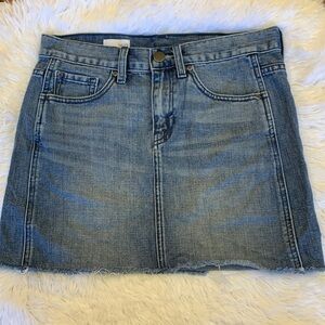 GAP Mid Wash Distressed Jean Skirt
